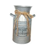 Vaso De Flores Leiteira Retrô Metal
