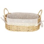 Cesta Oval Com Alça (Palha Natural) P