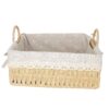 Cesta Quadrada Com Alça (Palha Natural) M
