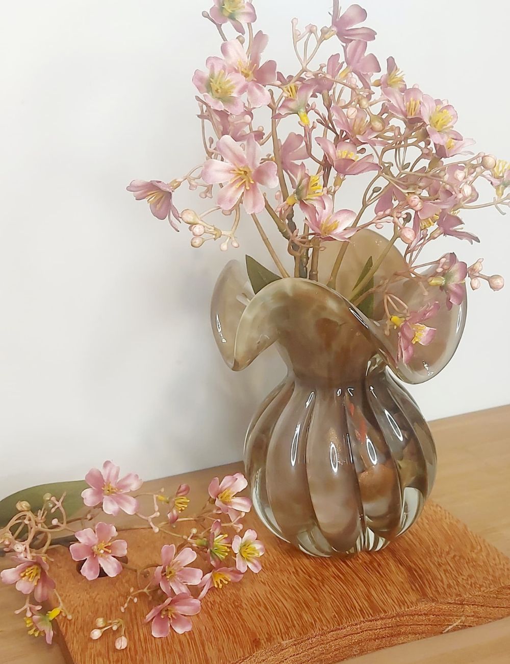 Vaso Cristal Murano com Pedras Do Sol - (P)