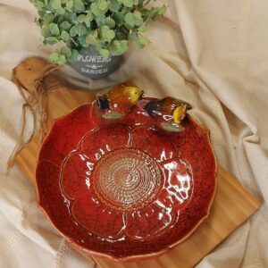 Petisqueira Flor com Pássaros - (25cmX25cmX5,5cm)