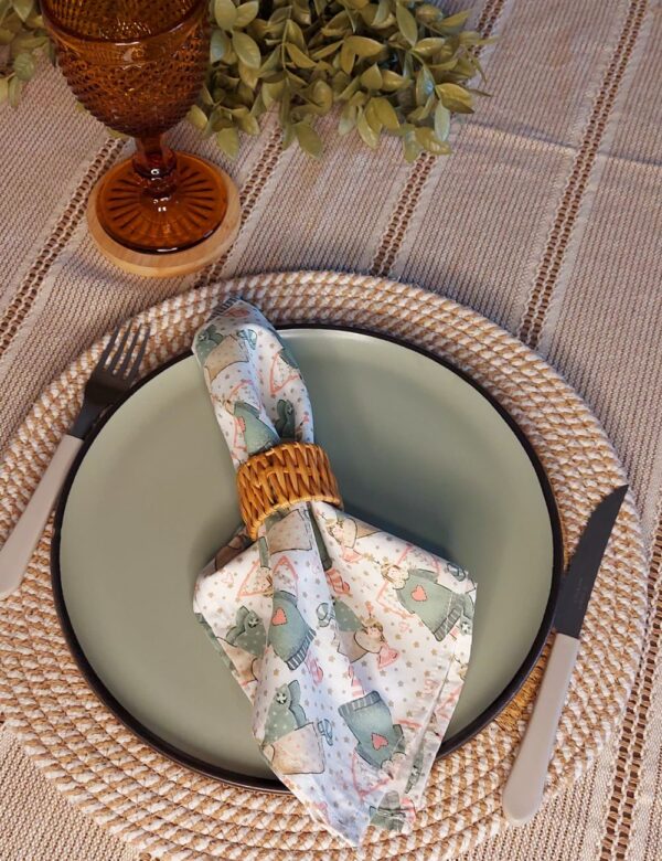 Toalha de Mesa Essenza - caramelo - (1,50cmX1,60cm) - Imagem 5