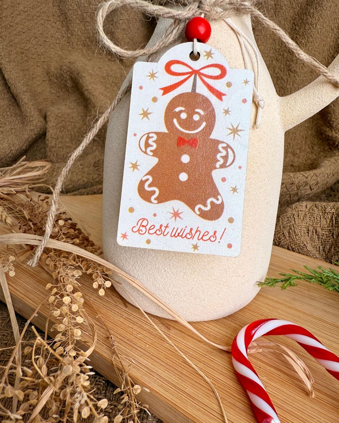 Kit de 4 Tags Natalinas de Madeira - Ginger - Imagem 3