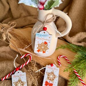 Kit de 3 Tags Natalinas de Madeira