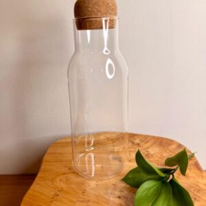 Jarra Borossilicato Transparente com Rolha de Cortiça - 800ml