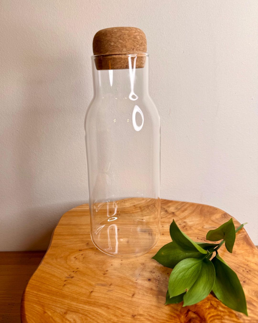 Jarra Borossilicato Transparente com Rolha de Cortiça - 800ml