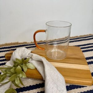 Caneca Transparente com Alça Âmbar Borossilicato 450ml
