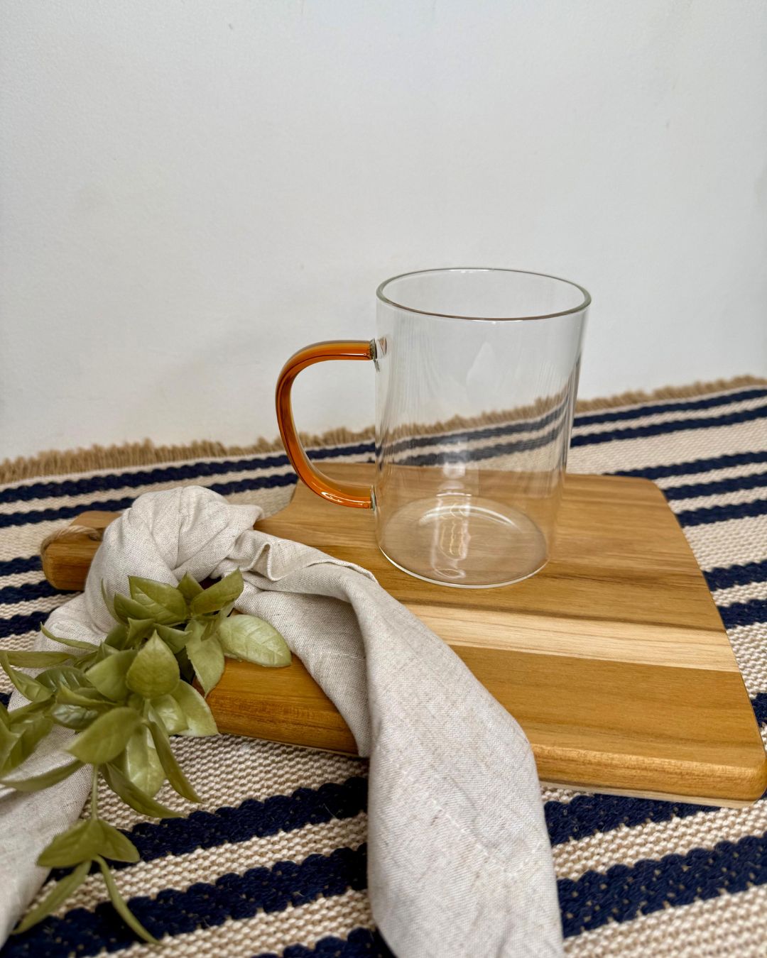 Caneca Transparente com Alça Âmbar Borossilicato 450ml