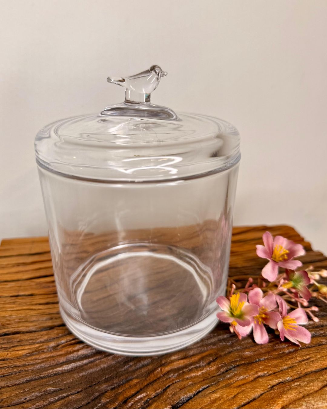 Potiche Bird Vidro Transparente com Tampa 14X10X10cm - Imagem 2