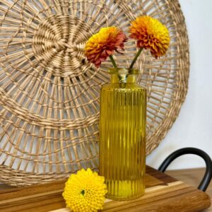 Vaso Garrafa Vidro Amarelo 13cmX5cm