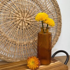 Vaso Garrafa Vidro Âmbar  13cmX5cm