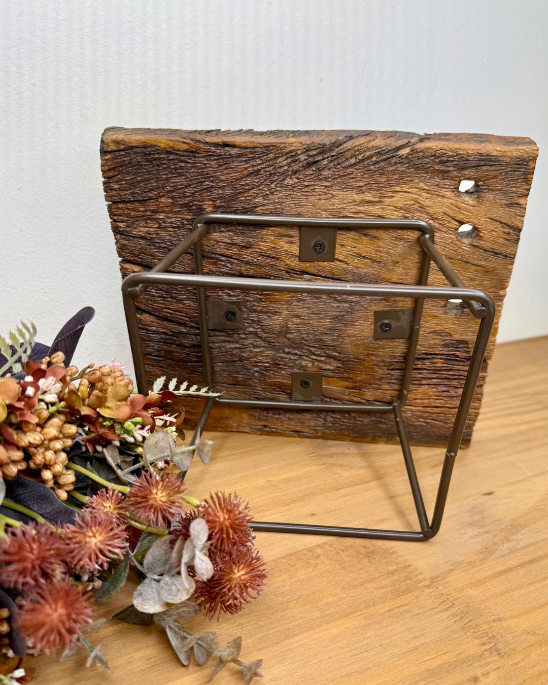 Mini Banqueta Quadrada Madeira Rústica - 22,5X20,5X12cm - Imagem 4
