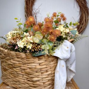 Ramalhete Margarida com Mamona Creme - altura 32cm  ESGOTADO