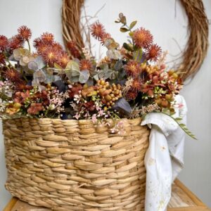 Ramalhete Margarida com Mamona Marrom - altura 32cm