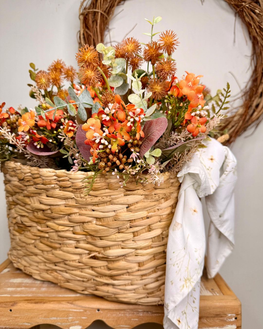 Ramalhete Margarida com Mamona Laranja - altura32cm