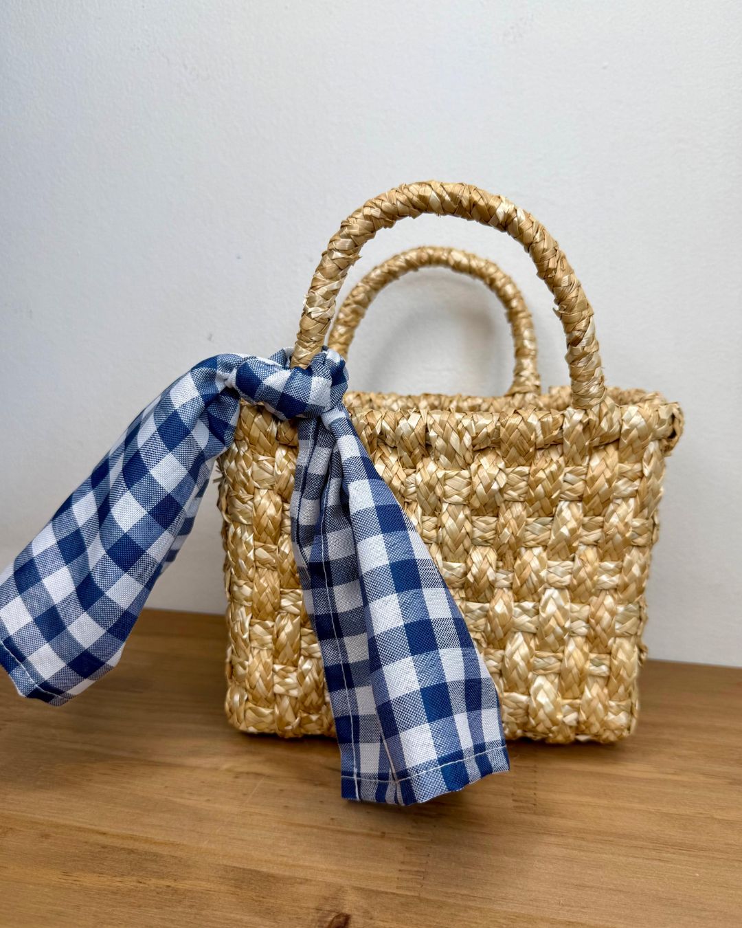Bolsa de Palha de Trigo (Spórtola) com Lenço Xadrez - Imagem 2