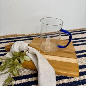 Caneca Transparente com Alça Azul Borossilicato 450ml