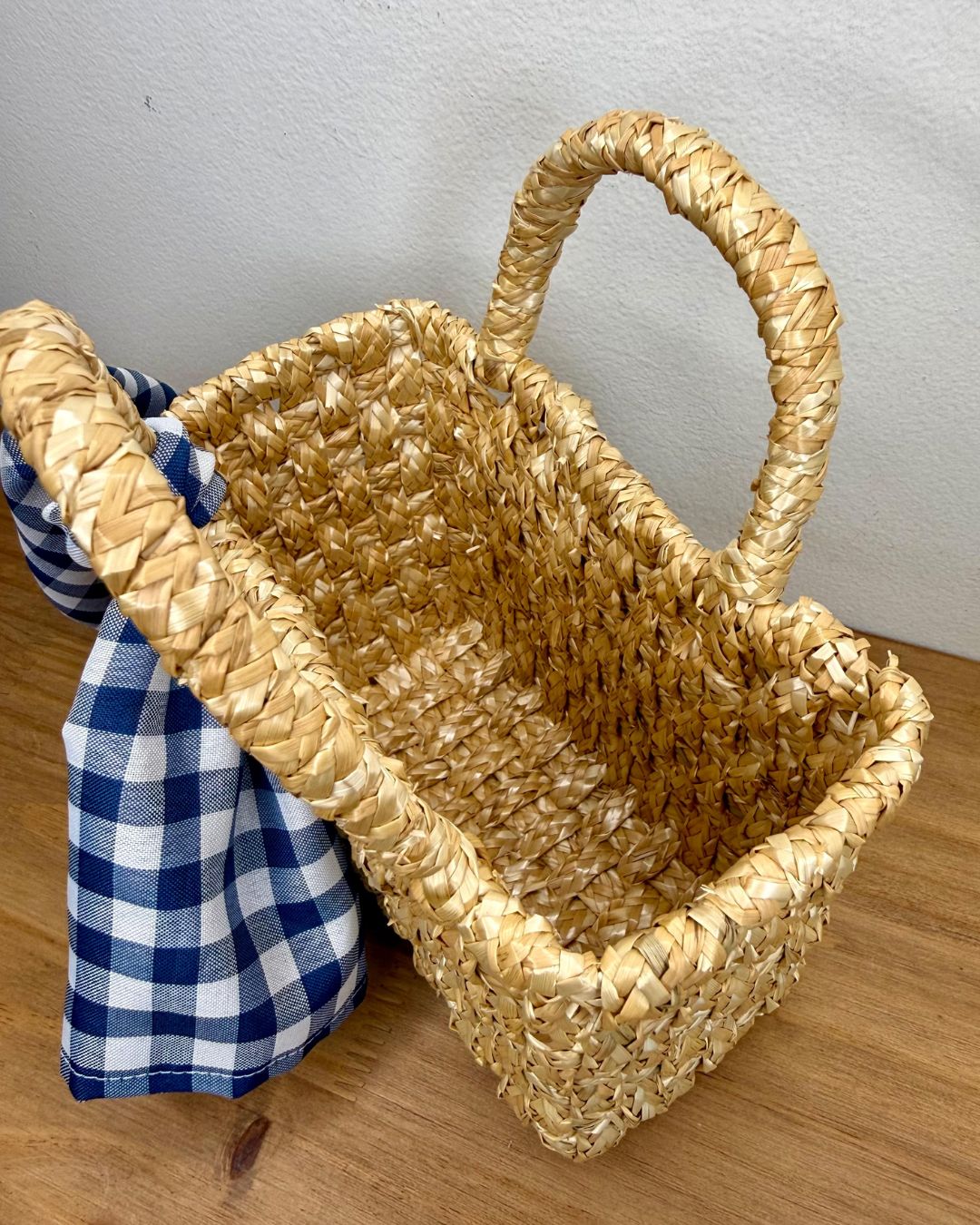 Bolsa de Palha de Trigo (Spórtola) com Lenço Xadrez - Imagem 3