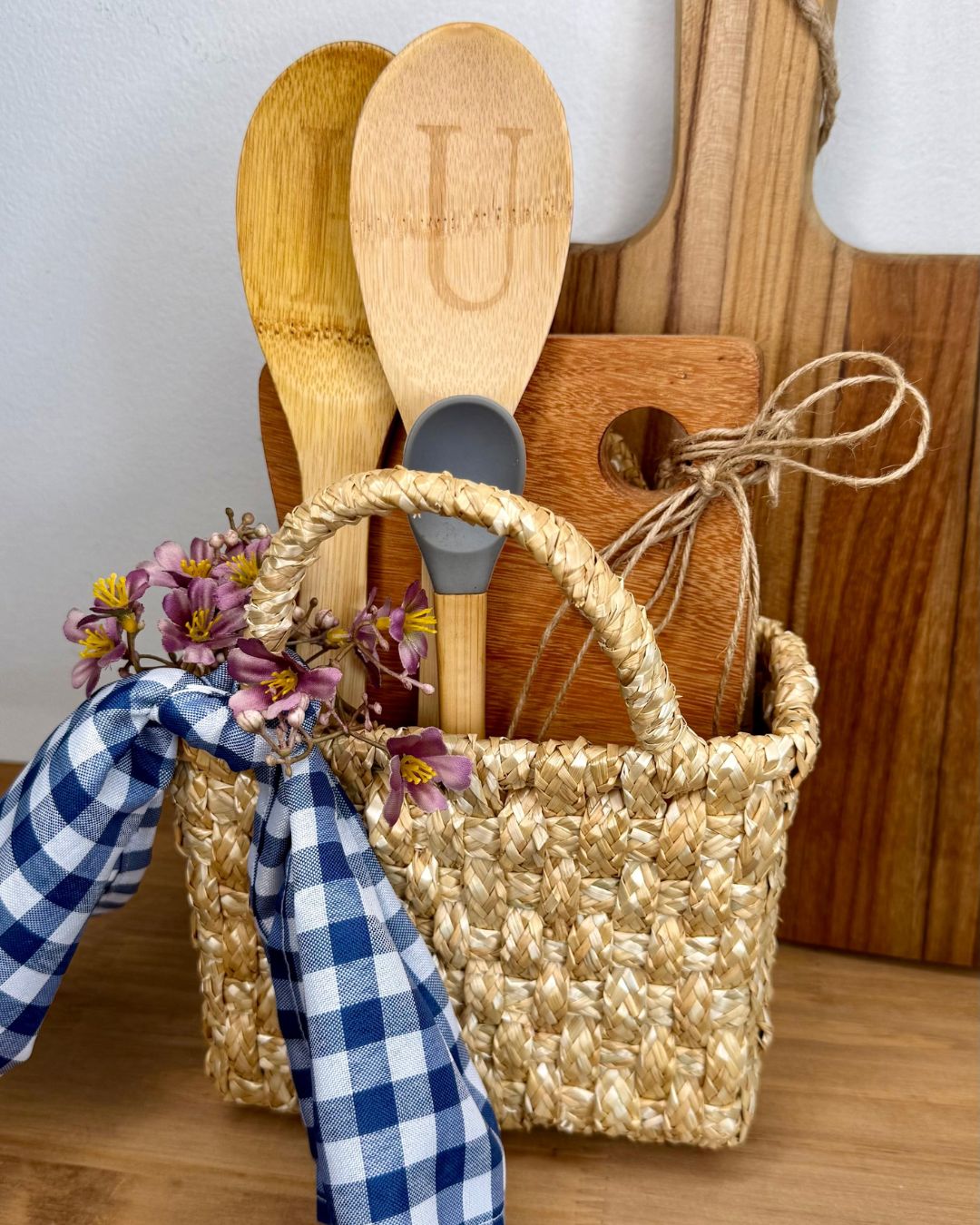 Bolsa de Palha de Trigo (Spórtola) com Lenço Xadrez - Imagem 7