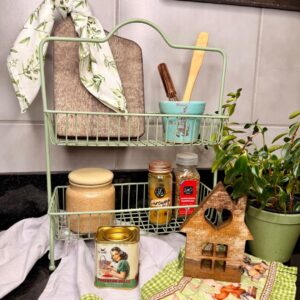 Suporte Organizador 2 Andares em Ferro 31cmX12,5cmX39cm