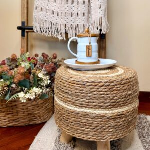 Puff Belle Palha Natural 29cmX29cmX29cm