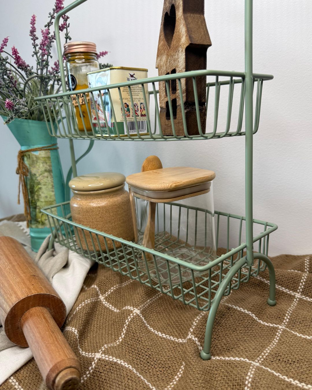 Suporte Organizador 2 Andares em Ferro 31cmX12,5cmX39cm - Imagem 3