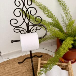 Suporte Porta Papel Banheiro Lavabo em Ferro - 69cmX28cmX23cm