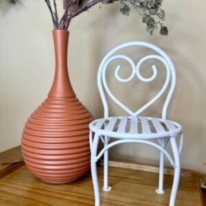 Mini Cadeira Arabesco em Ferro  27cmX14cmX18cm