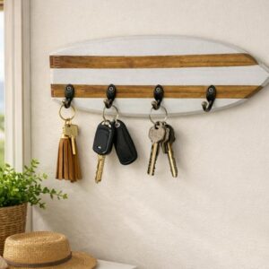 Porta-Chaves Prancha com 4 Ganchos  33cmX12cmX5cm