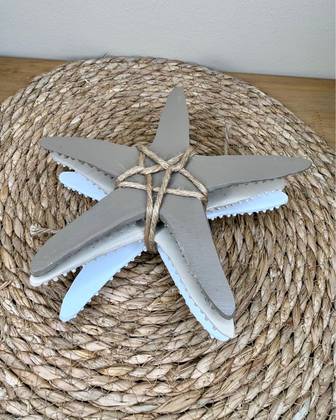 Kit 3 Estrelas em Resina Tons Neutros 18,5cmX18,5cmX6,5cm - Imagem 5