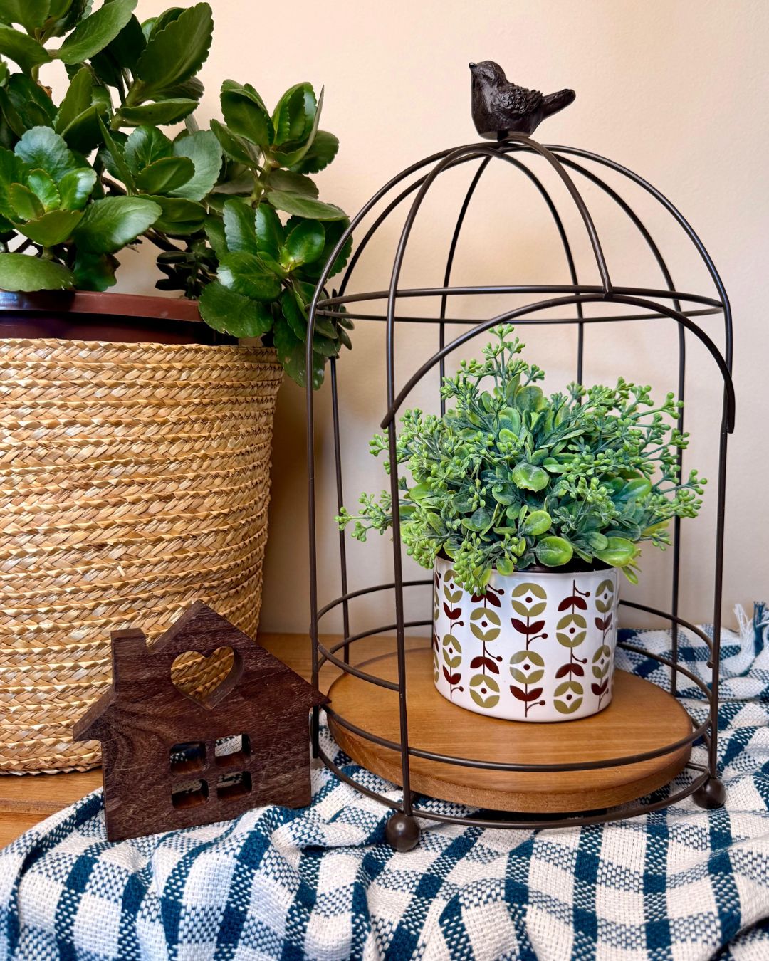 Gaiola Pássaro Decorativa M 36cmX22cmX22cm - Imagem 3