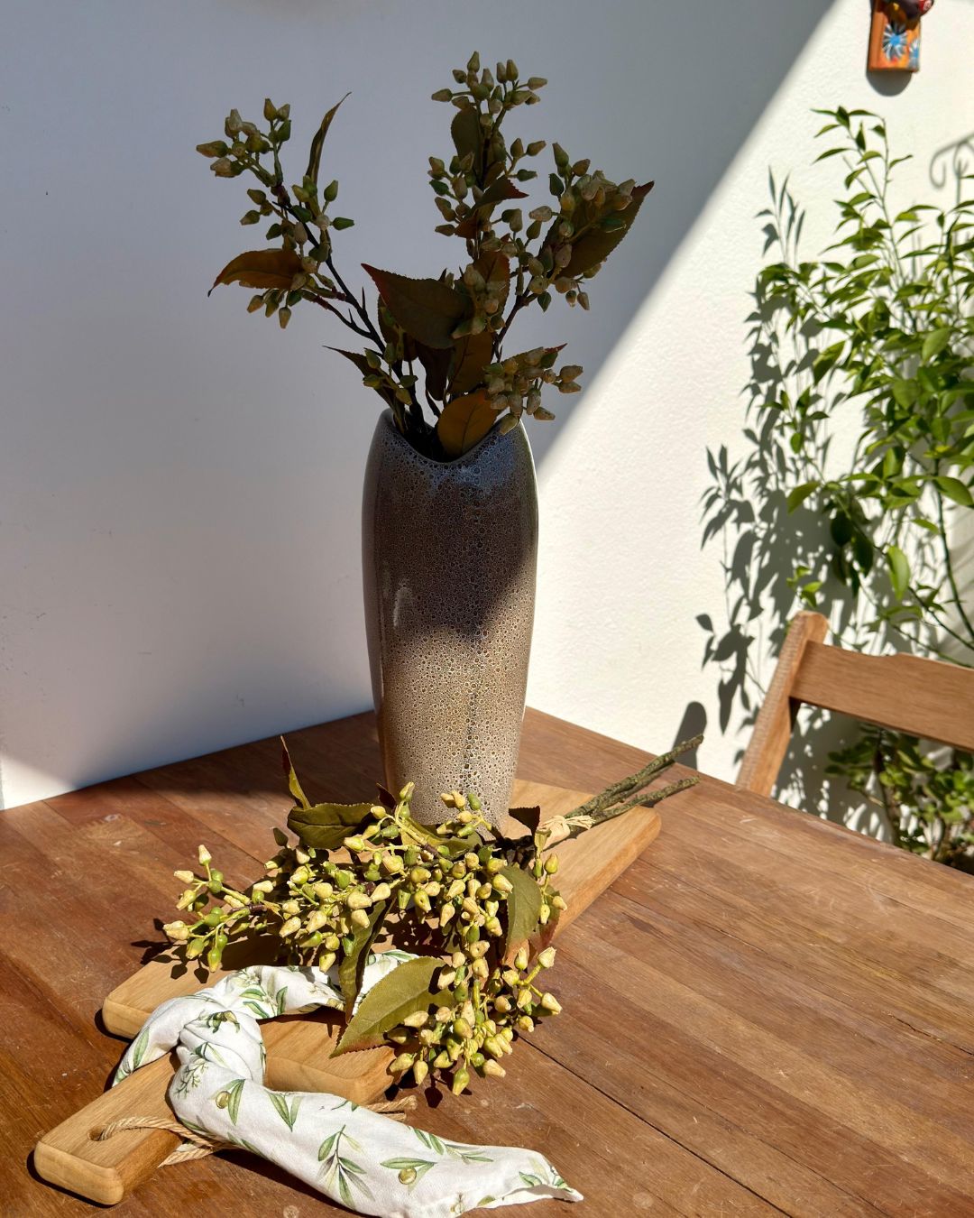Ramalhete Semente Eucalipto Creme  45cm