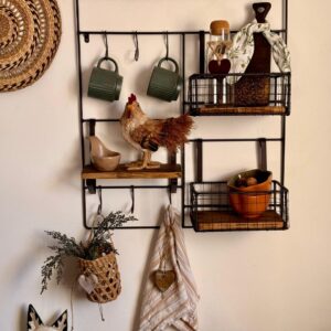 Suporte Organizador Estante Cestos e Ganchos  62cmX78cmX21cm