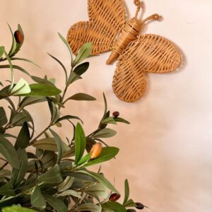 Escultura de Parede Borboleta em Rattan G - 25,5cmX18,5cm