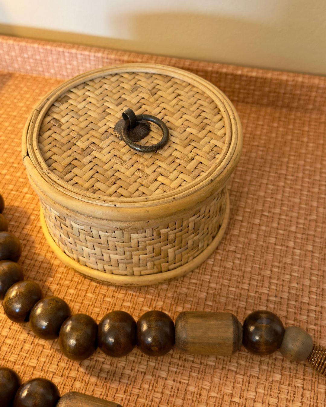 Caixa Decor Rattan Natural 13cmX13cmX8,5cm