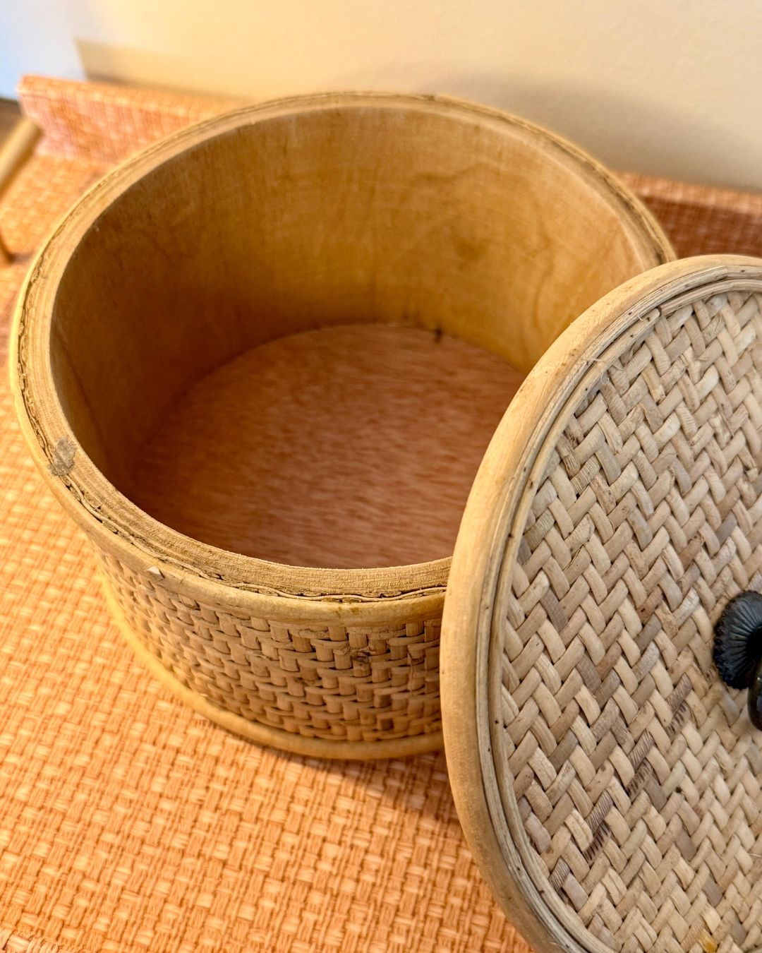 Caixa Decor Rattan Natural 17cmX17cmX11,5cm - Imagem 2