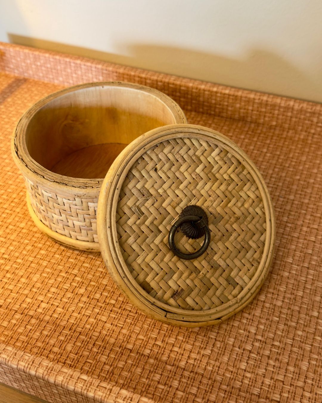 Caixa Decor Rattan Natural 13cmX13cmX8,5cm - Imagem 2