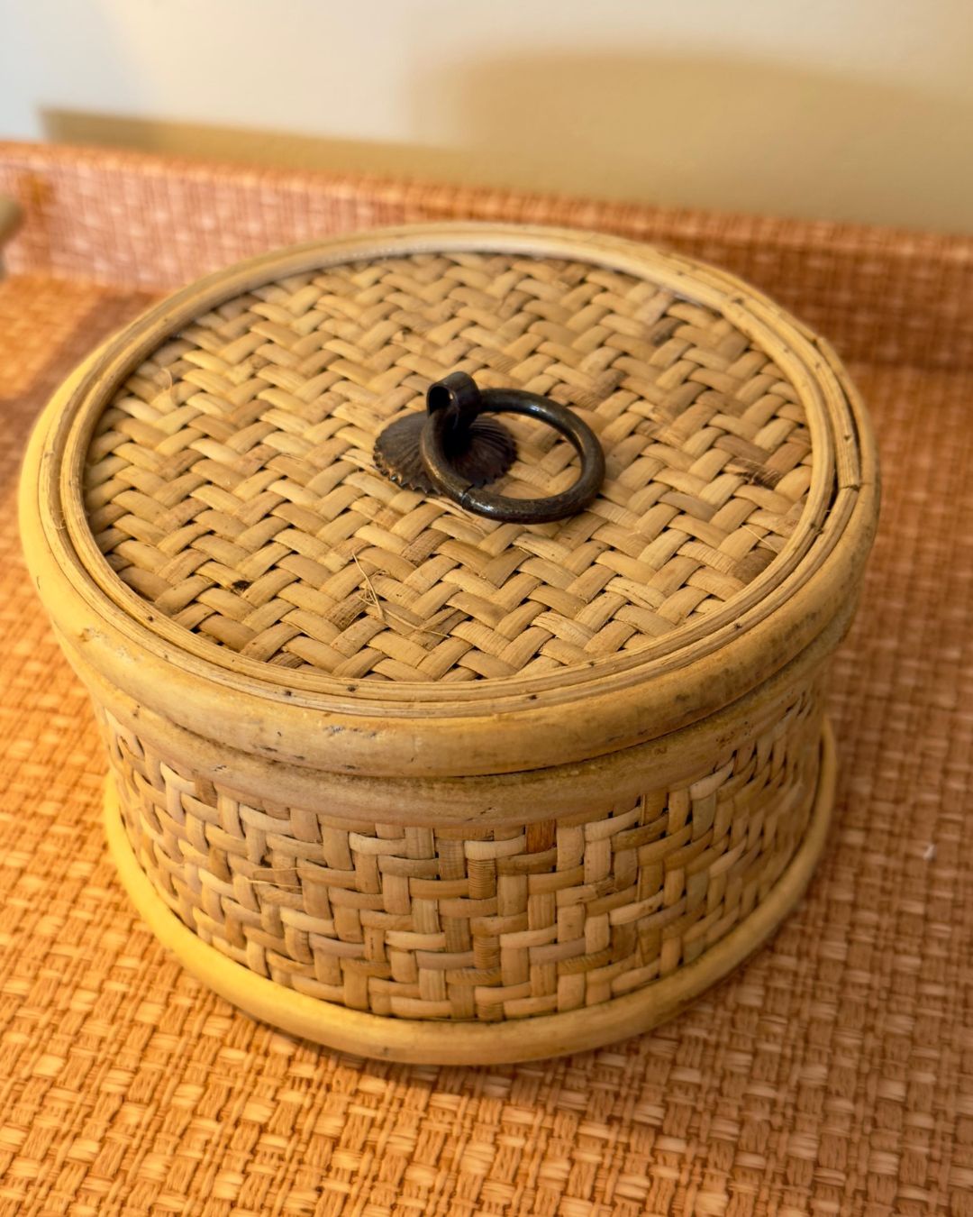 Caixa Decor Rattan Natural 13cmX13cmX8,5cm - Imagem 3