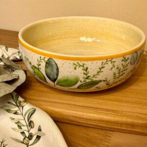 Bowl Cerâmica Eucalipto 15cmX6cm  620ml