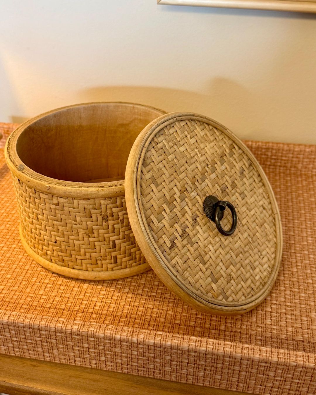 Caixa Decor Rattan Natural 17cmX17cmX11,5cm - Imagem 4