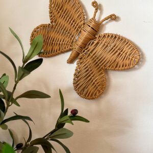 Escultura de Parede Borboleta em Rattan M - 23,5cmX17,5cm